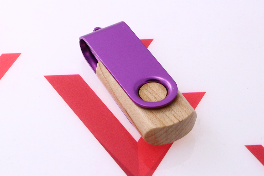 Drewniano metalowy pendrive twister do graweru na metalowej skówce